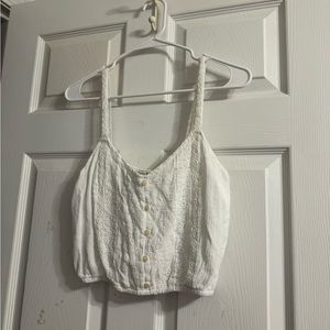 White American Eagle Crop Top